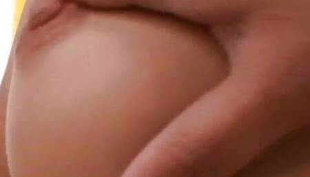 Stud gets cock sucked then cums on hot teen's tight ass