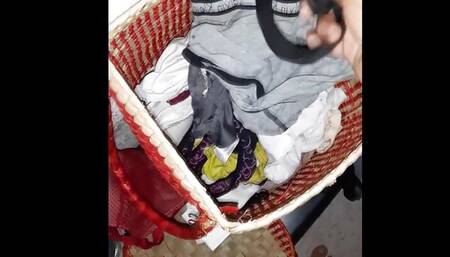 I ENTER MY MOTHER-IN-LAW'S ROOM TO CUM IN HER THONGS