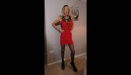 Alessia Travestita 28 Red Lace Solo  Spectacular