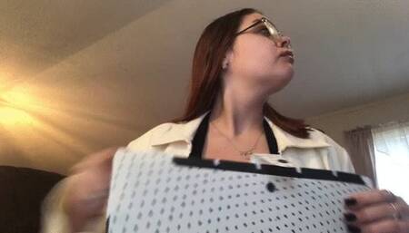 Giantess Boss uses tiny employees in meeting