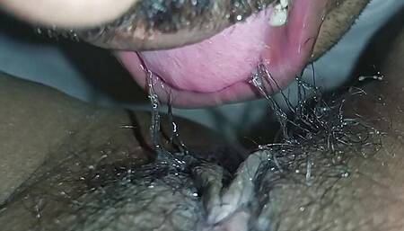 Licking wet desi Indian pussy