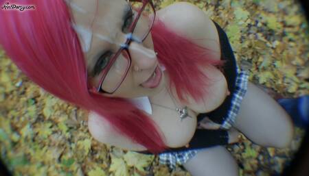 Cumslut in micro skirt