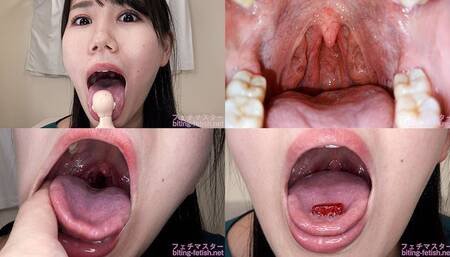 Miho Tomii - Showing inside cute girl's mouth, chewing gummy candys, sucking fingers, licking and sucking human doll, and chewing dried sardines mout-152 - wmv 1080p