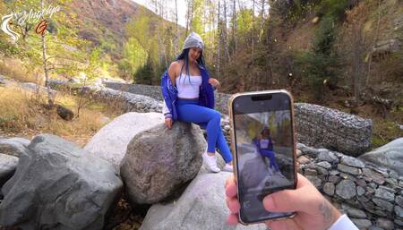 Facial for my naughty girlfriend after taking photos in nature