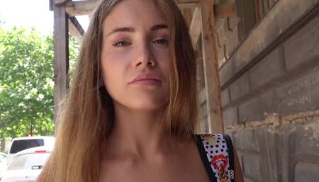 Street hookup with a tall chick on the streets of Germany