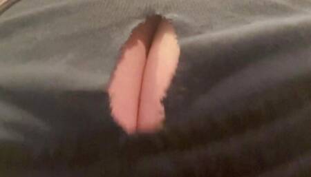 Basketball shorts and ripped underwear