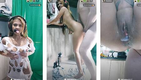 Couples DND Aliah squirt show then fucked standing doggy with creampie