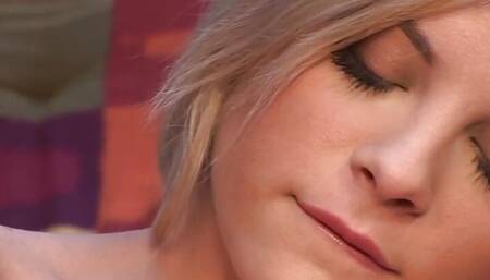 sexy blonde teen solo masturbation with dildo