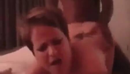 Cheating COUGAR with two ebony folks