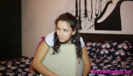 Behind the scenes footage of an old man with a young attractive girl