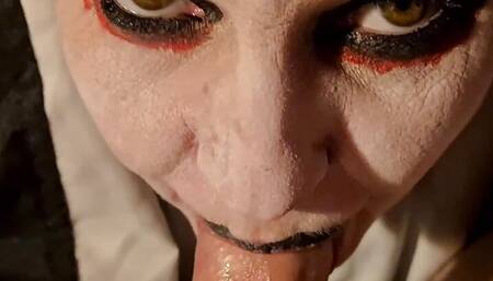 Evil Nun sucking cock