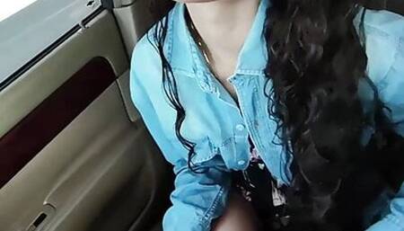 In the taxi. I do a video call show on the highway to one of my followers. I got so excited that I fucked the taxi drive