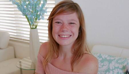 Cute Teen Redhead With Freckles Orgasms During Casting POV