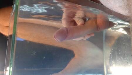 Straight Timon RDD powerfully and a lot of cums in a container of water