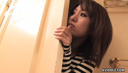 Japanese Saaya Hazuki masturbates and sucks cock uncensored.