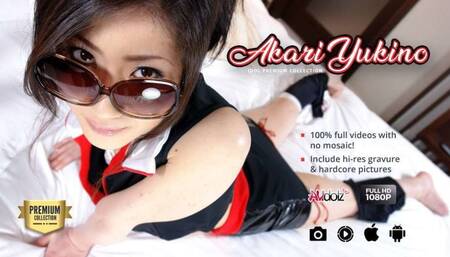 Lusty Japanese chick Akari Yukino bounces on hard hairy dick