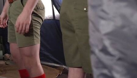 Cute boys make out then get fucked raw by hung scoutmaster