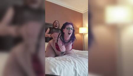 BBW getting fucked wearing Fishnet Bodysuit