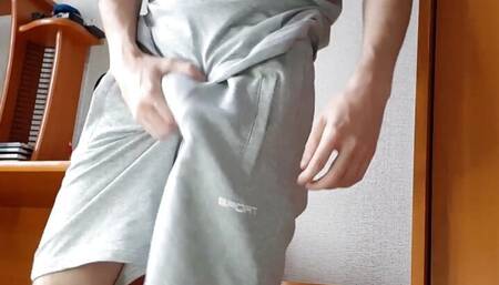 Hot Russian teen jerking off his big dick and cum