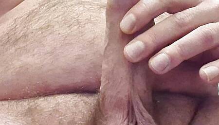 Uncut Daddy Bear huge cumshot and showing his hairy body