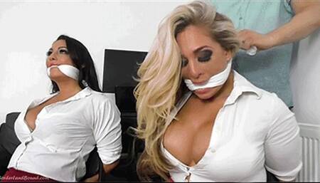 Kellie & RaRa in: Firmly Bound On Office Chairs, With Tight, Thick Gags in Their Mouths, These Succulent Secretaries Were in Their Element! (Special Bonus Cut) (HD)