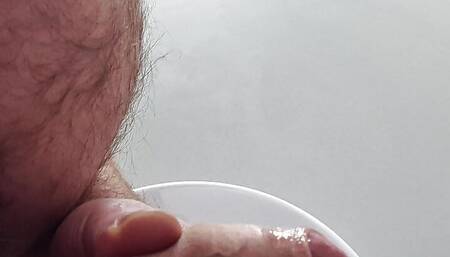 Uncut Daddy Bear fat cock cum blast big cumshot