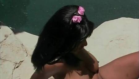 Busty expirienced black slut getting banged outdoors