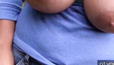 Public Agent Oversized boobs being fucked outside