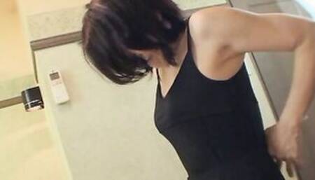 chinese dark haired Junko Sakashita gotten so excited by a bro that she showed her melons on the street