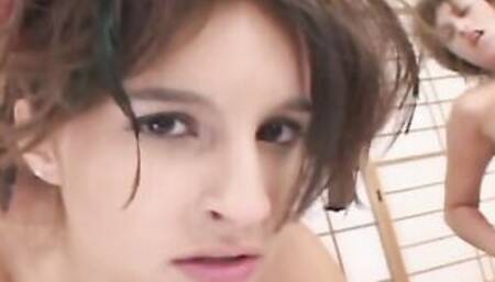 Sakura Fucks His Penis As Sayuri Blows His Nuts And Is Banged! From Behind