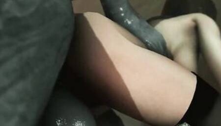 Тиран с Огромным членом трахает Аду Вонг в Анал очень жестко