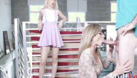 Stepmom And Girlflriend Fight For His Penis, Love & Attention