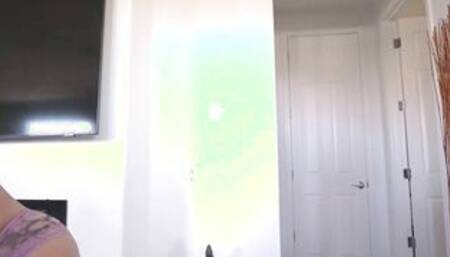 Kinky busty model Subrina Lucia is teasing in front of the mirror