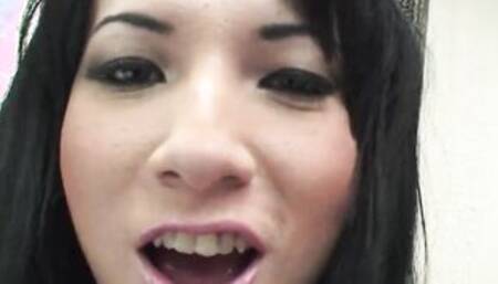 Beauty Dark Hair Tgirl getting her Tight Butt Licked and riding