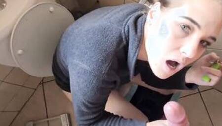 Women giving me smoking oral sex while sitting on the restroom.