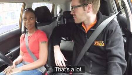 Fake Driving School black learner with gigantic boobs