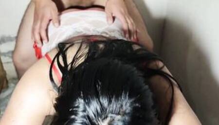 Fucking my stepsister clothed as a nurse