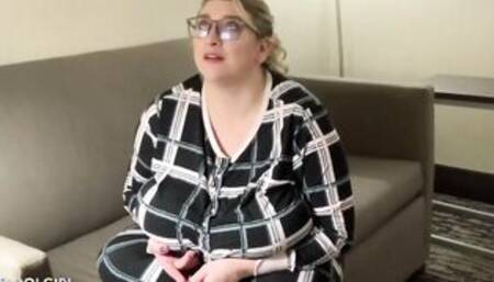 Blonde School Girl with amazingly big floppy melons masturbating