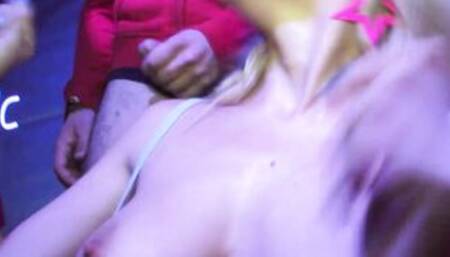 The first bukkake into outside