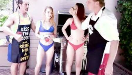 Jaycee Starr, Natalie Knight Smash Summer Swap Dads Penis