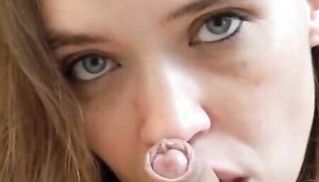 Button inside Leather HEAD - then making me cum and lick it off her leather butt