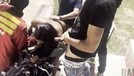 I ate the light bartira into a square, even on top of a motorcycle. Think of a Hottie dark hair