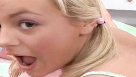 Big Boobed blonde school girl Eighteen enjoy the Sex and the mouth