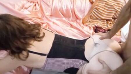 789 - IV - French Amateur, doggy style Nailed, Satin Panties, Dressed Sex, Head, Rimjob