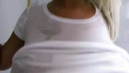 Step MILF Mom having fun with her big dripping titties