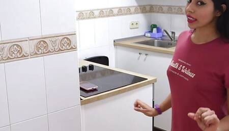 Super-dirty Latina Nerea films herself banging her plumber very hard!