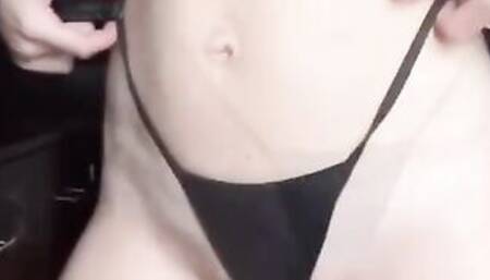 Having Fun with underwear into snatch