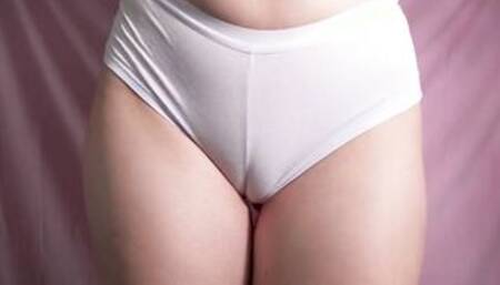 White Lingerie Cameltoe 19 Yo Snatch Tease 4K