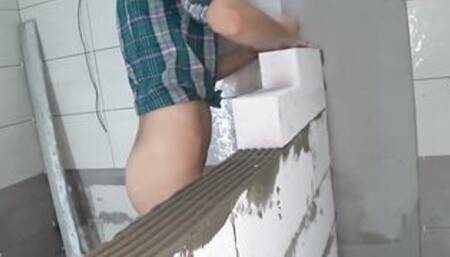 DIY shower room Shorts four-two Glue niche inside the wall