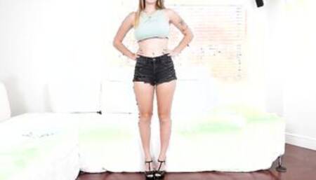 Thicc18 - Angel Youngs - Casting and Cumshot Teenie PAWG